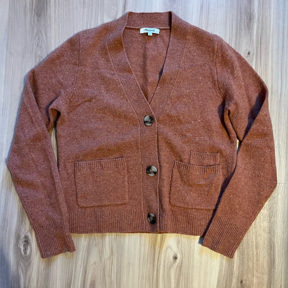 Madewell Orange Cardigan Sweater